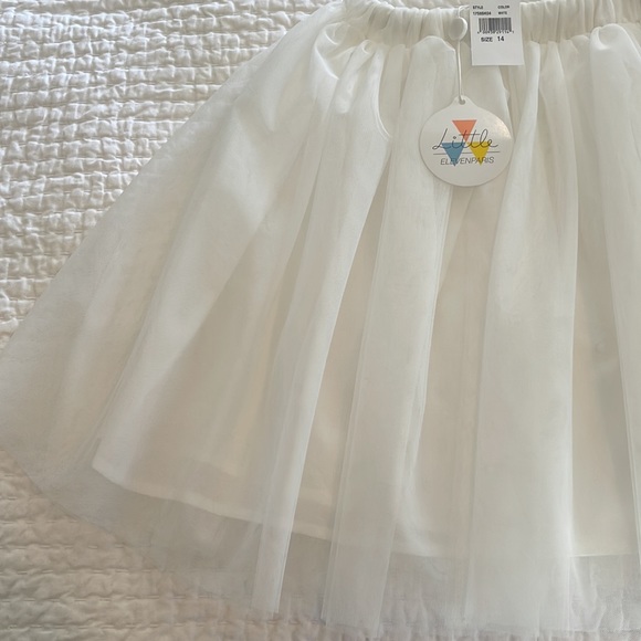 Designer Eleven Paris white tulle skirt with cotton lining size 14 years. New - Picture 4 of 12